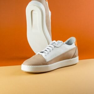 White and brown casual shoes