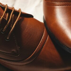 Brown leather brogue shoes