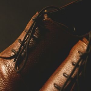 Brown leather derby shoes