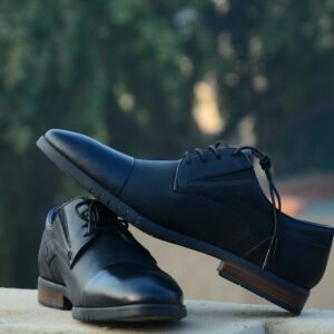 Black leather oxford shoes